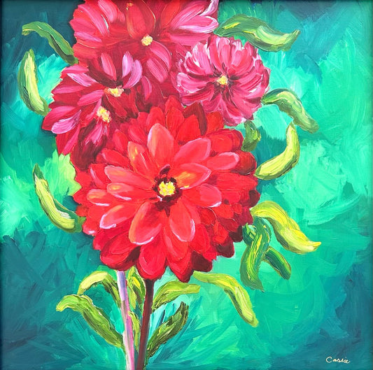 Blooms in Red – Original Oil Painting by Cassie Holmes