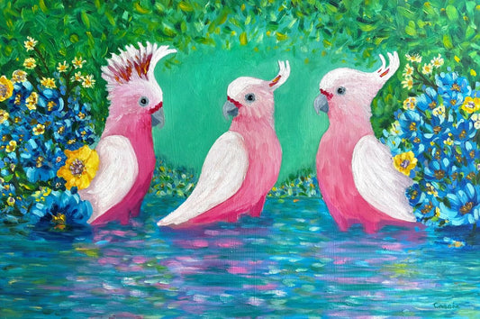 Calm Pink Waters - Original Oil Painting by Cassie Holmes