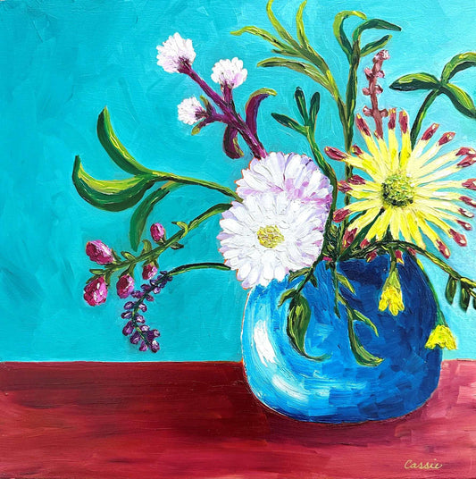 Date Night Flowers – Original Oil Painting by Cassie Holmes