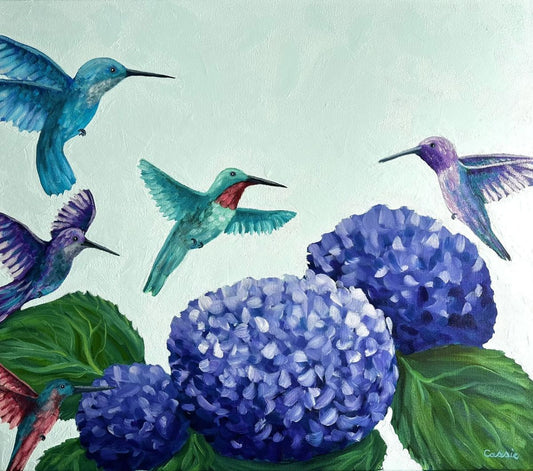 Peaceful Humming - Original Oil Painting by Cassie Holmes