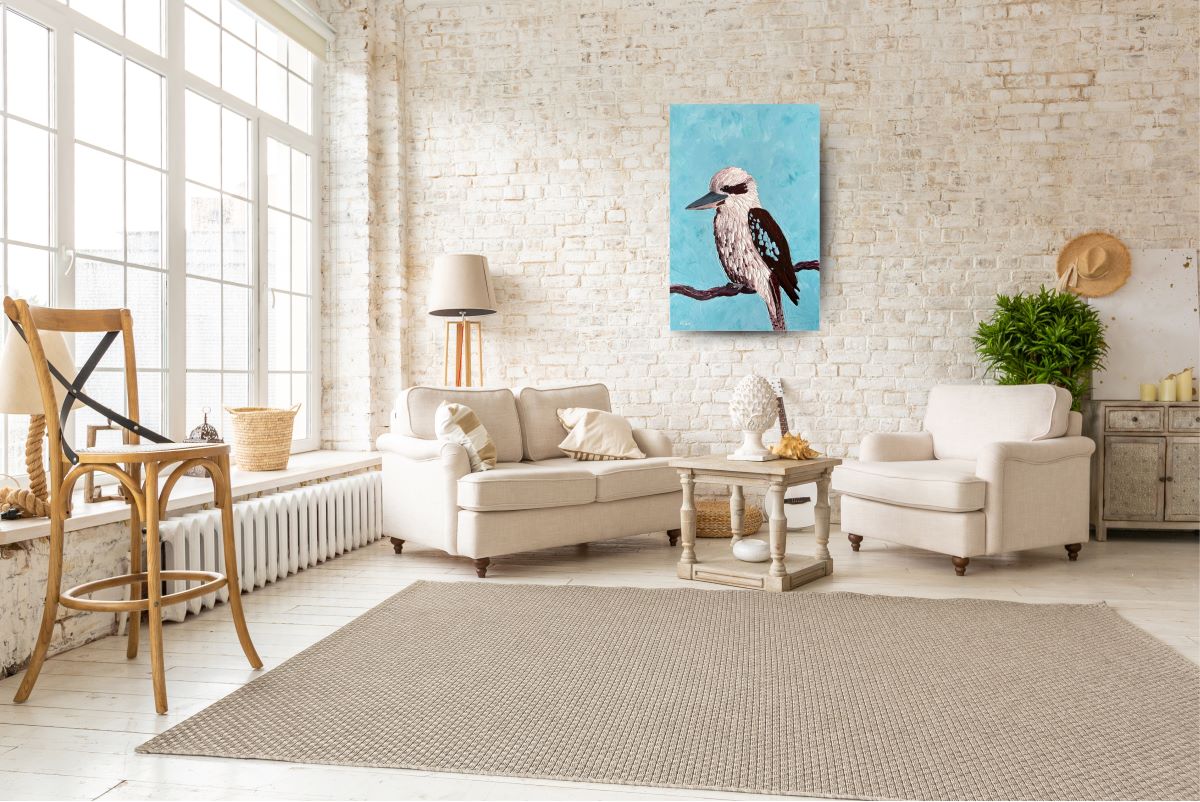 Ruffled Beauty – Original Kookaburra Oil Painting by Cassie Holmes
