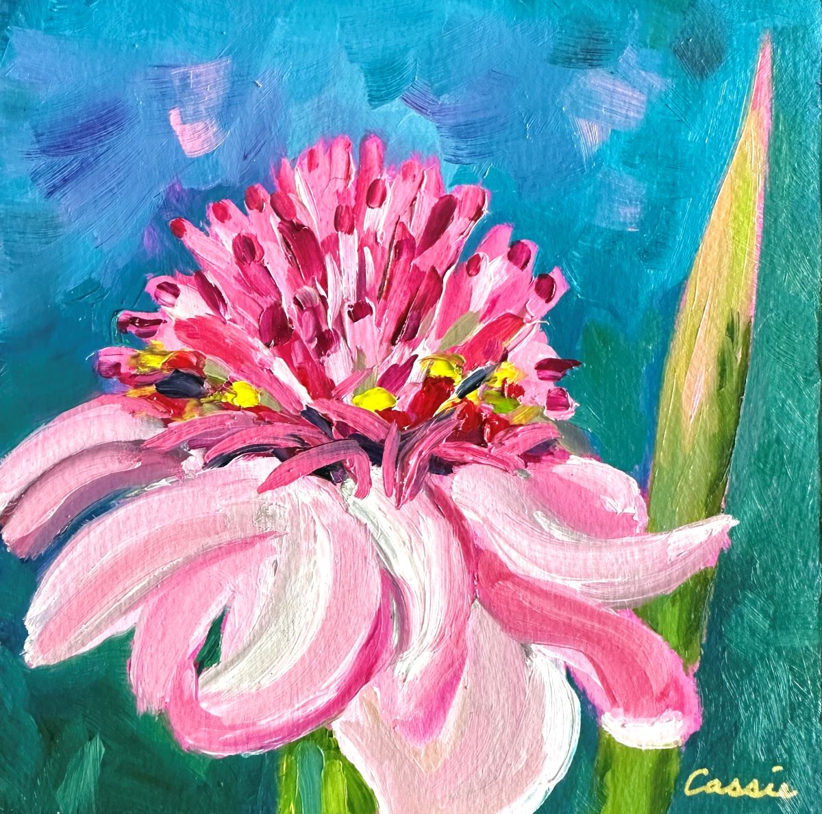 Waving Petals - Oil painting by Australian Artist Cassie Holmes