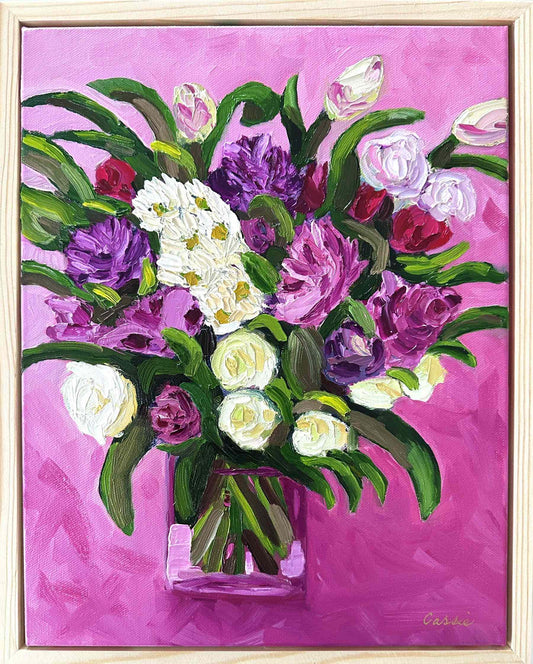 Whispers of Love – Textured Floral Oil Painting by Cassie Holmes