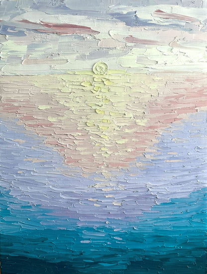 Sunset Dreams – Textured Sunset Oil Painting by Cassie Holmes
