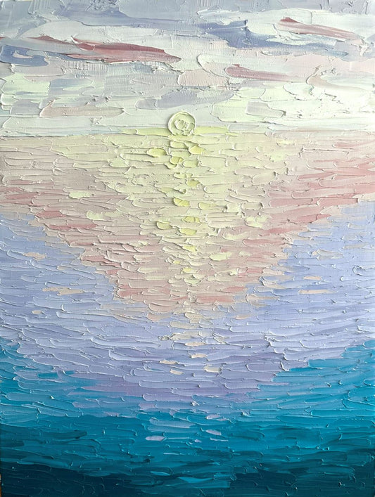 Sunset Dreams – Textured Sunset Oil Painting by Cassie Holmes