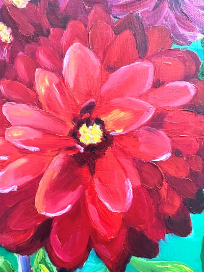Blooms in Red – Original Oil Painting by Cassie Holmes
