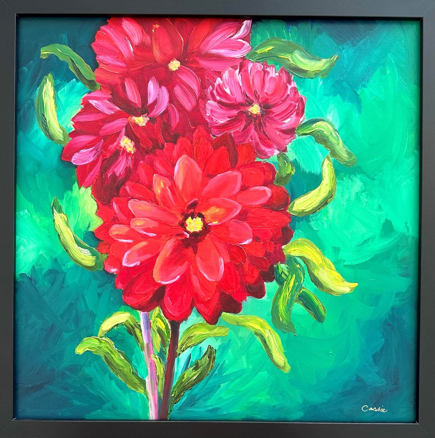 Blooms in Red – Original Oil Painting by Cassie Holmes
