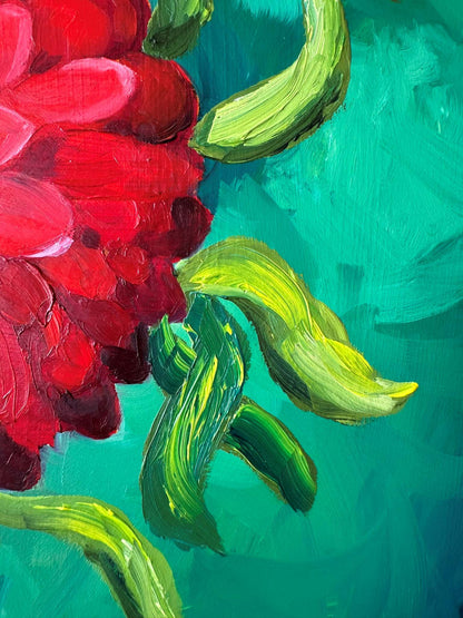 Blooms in Red – Original Oil Painting by Cassie Holmes