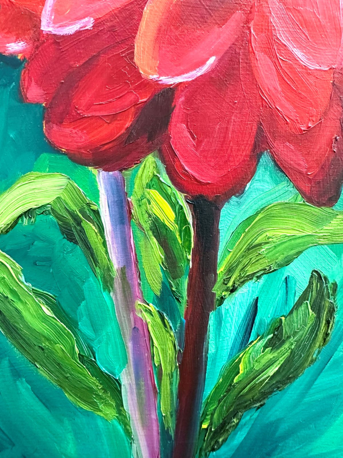 Blooms in Red – Original Oil Painting by Cassie Holmes