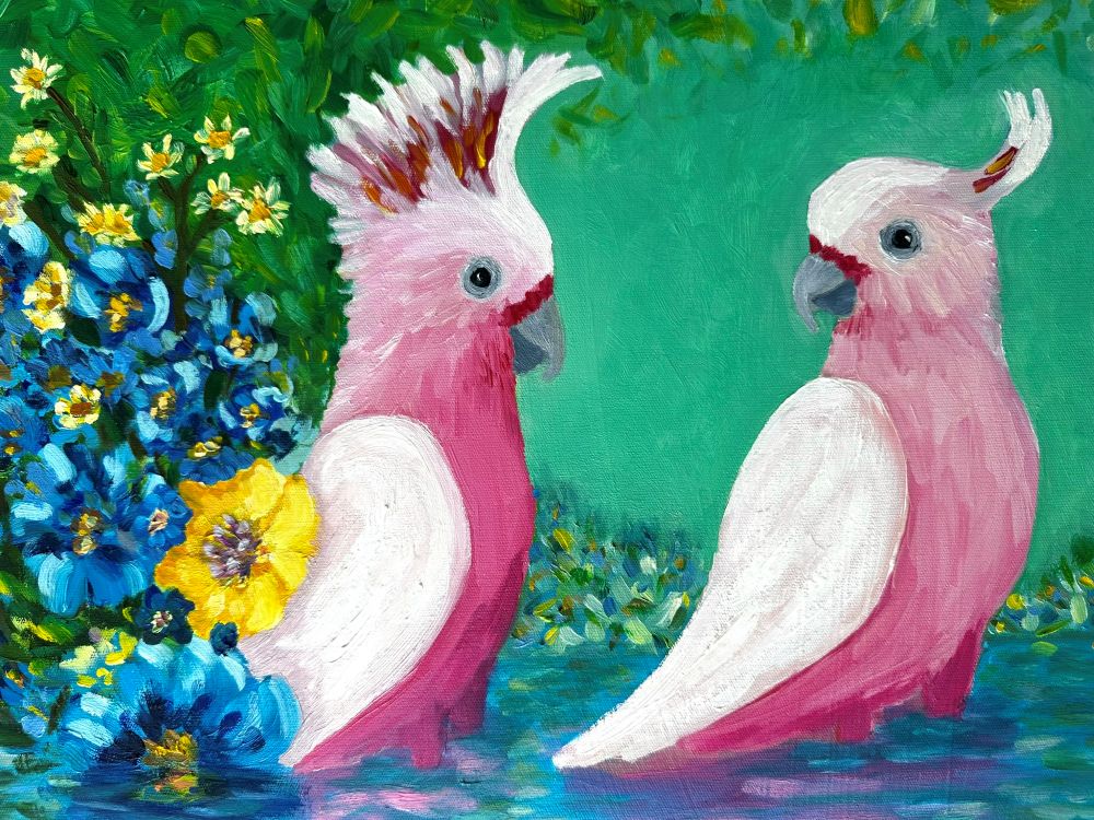 Calm Pink Waters - Original Oil Painting by Cassie Holmes