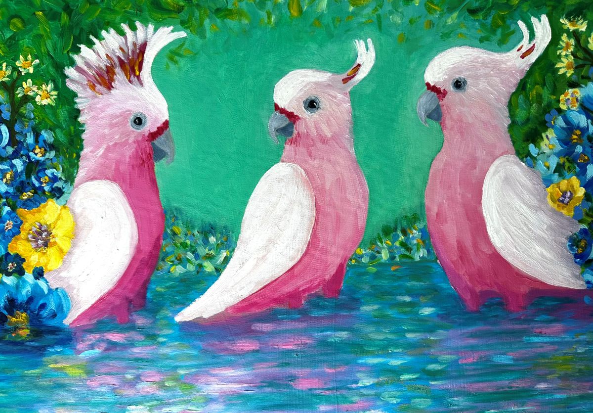 Calm Pink Waters - Original Oil Painting by Cassie Holmes