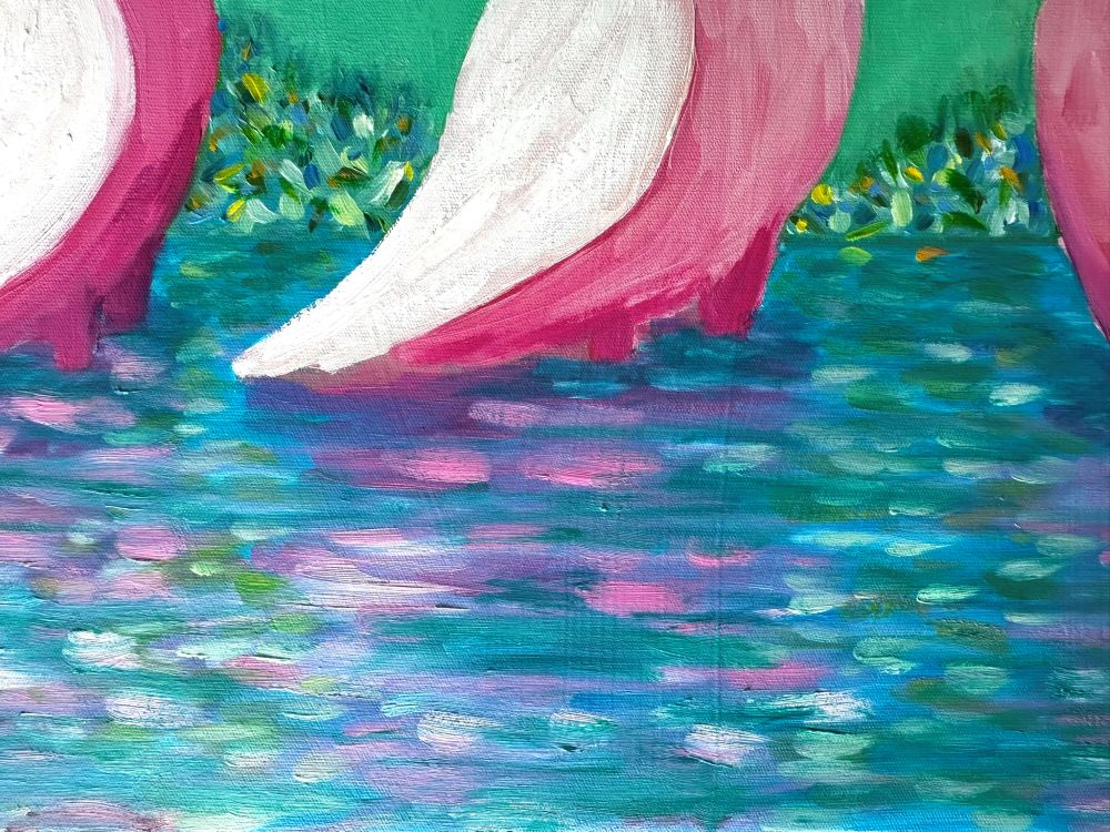 Calm Pink Waters - Original Oil Painting by Cassie Holmes
