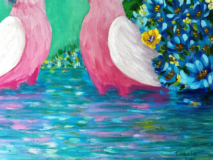 Calm Pink Waters - Original Oil Painting by Cassie Holmes