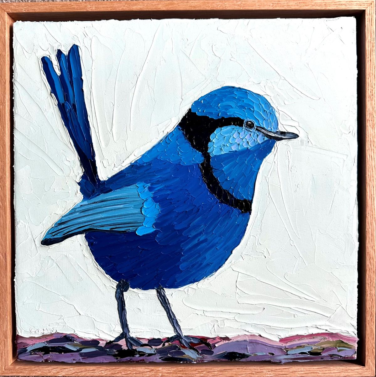 Cheerful in Blue – Original Oil Painting by Cassie Holmes
