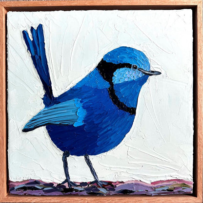 Cheerful in Blue – Original Oil Painting by Cassie Holmes