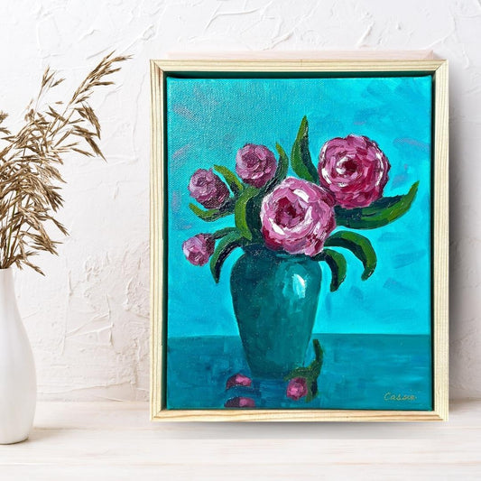 Emerald Roses – Original Oil Painting by Cassie Holmes