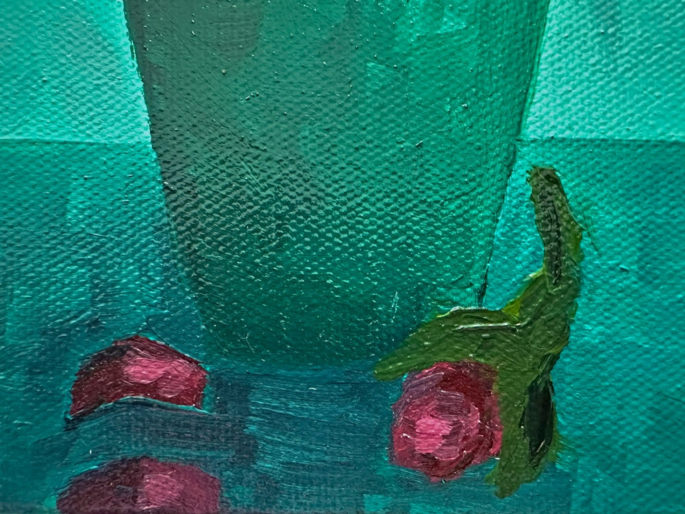 Emerald Roses – Original Oil Painting by Cassie Holmes