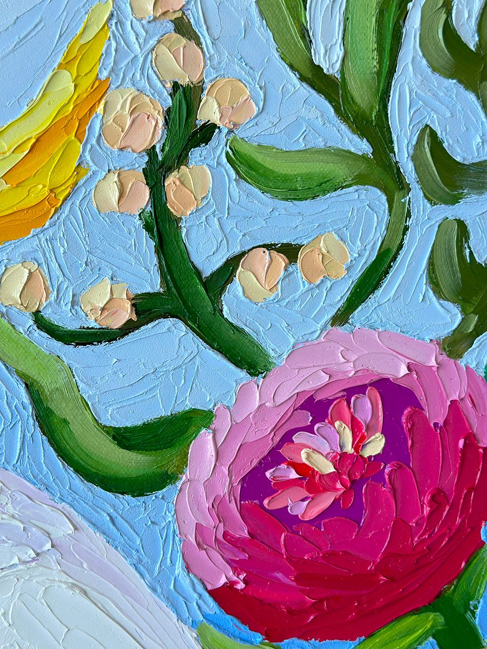 Floral Cockatoo – Original Oil Painting by Cassie Holmes