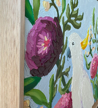 Floral Cockatoo – Original Oil Painting by Cassie Holmes