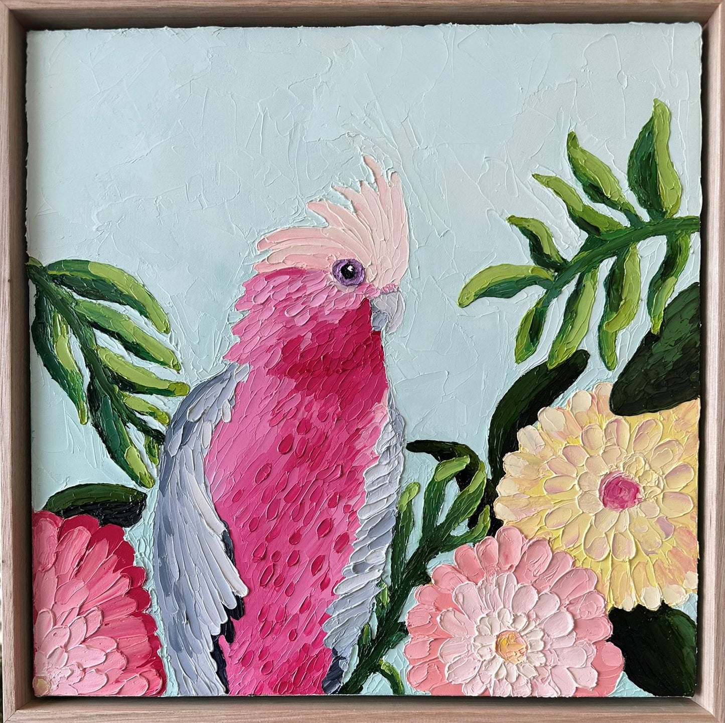 Floral Galah – Original Oil Painting by Cassie Holmes