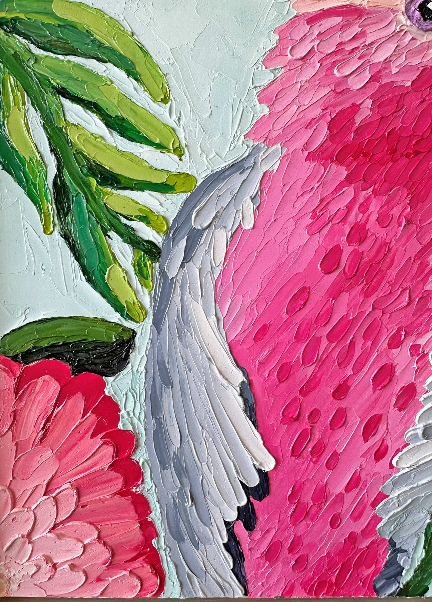 Floral Galah – Original Oil Painting by Cassie Holmes