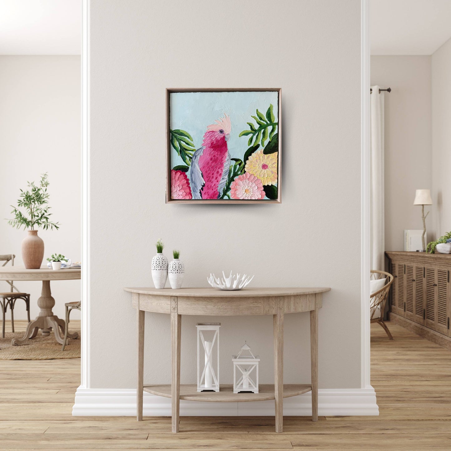 Floral Galah – Original Oil Painting by Cassie Holmes