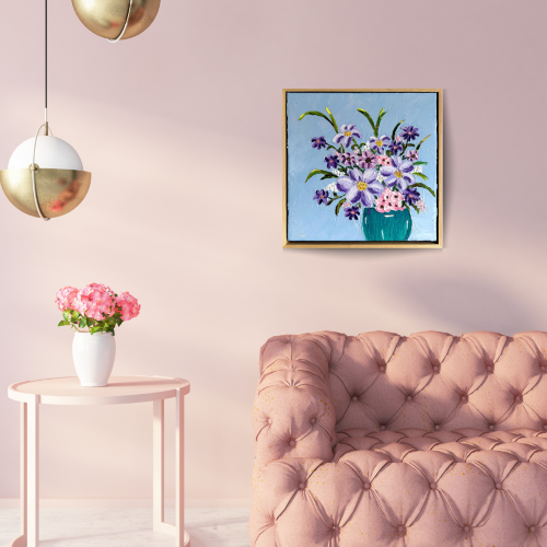 Floral Love – Textured Floral Oil Painting by Cassie Holmes