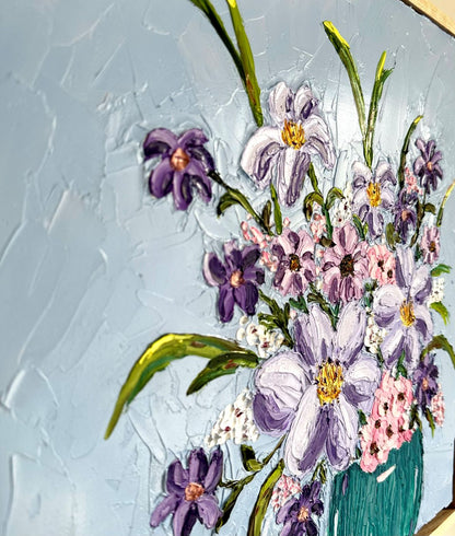 Floral Love – Textured Floral Oil Painting by Cassie Holmes