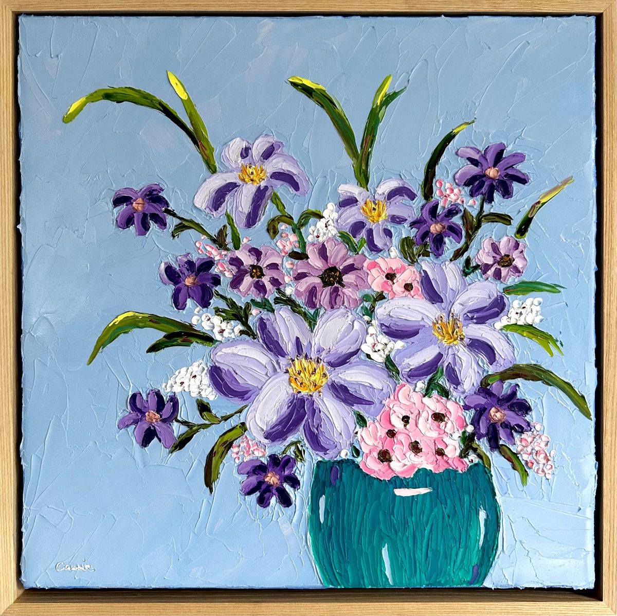 Floral Love – Textured Floral Oil Painting by Cassie Holmes