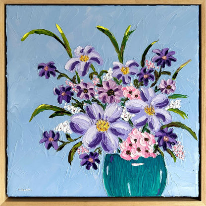 Floral Love – Textured Floral Oil Painting by Cassie Holmes