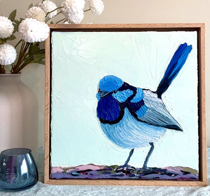 Fluffy Wren – Original Oil Painting by Cassie Holmes