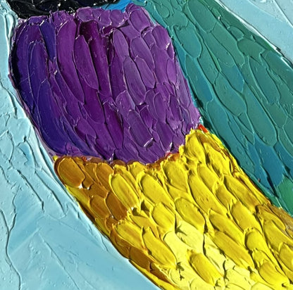 Francis – Original Finch Oil Painting by Cassie Holmes