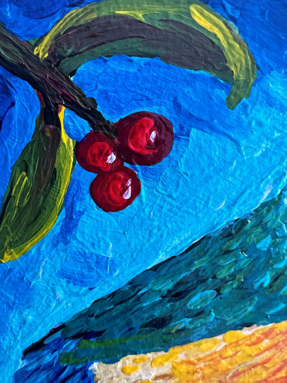 Frank the Finch – Original Acrylic Painting by Cassie Holmes