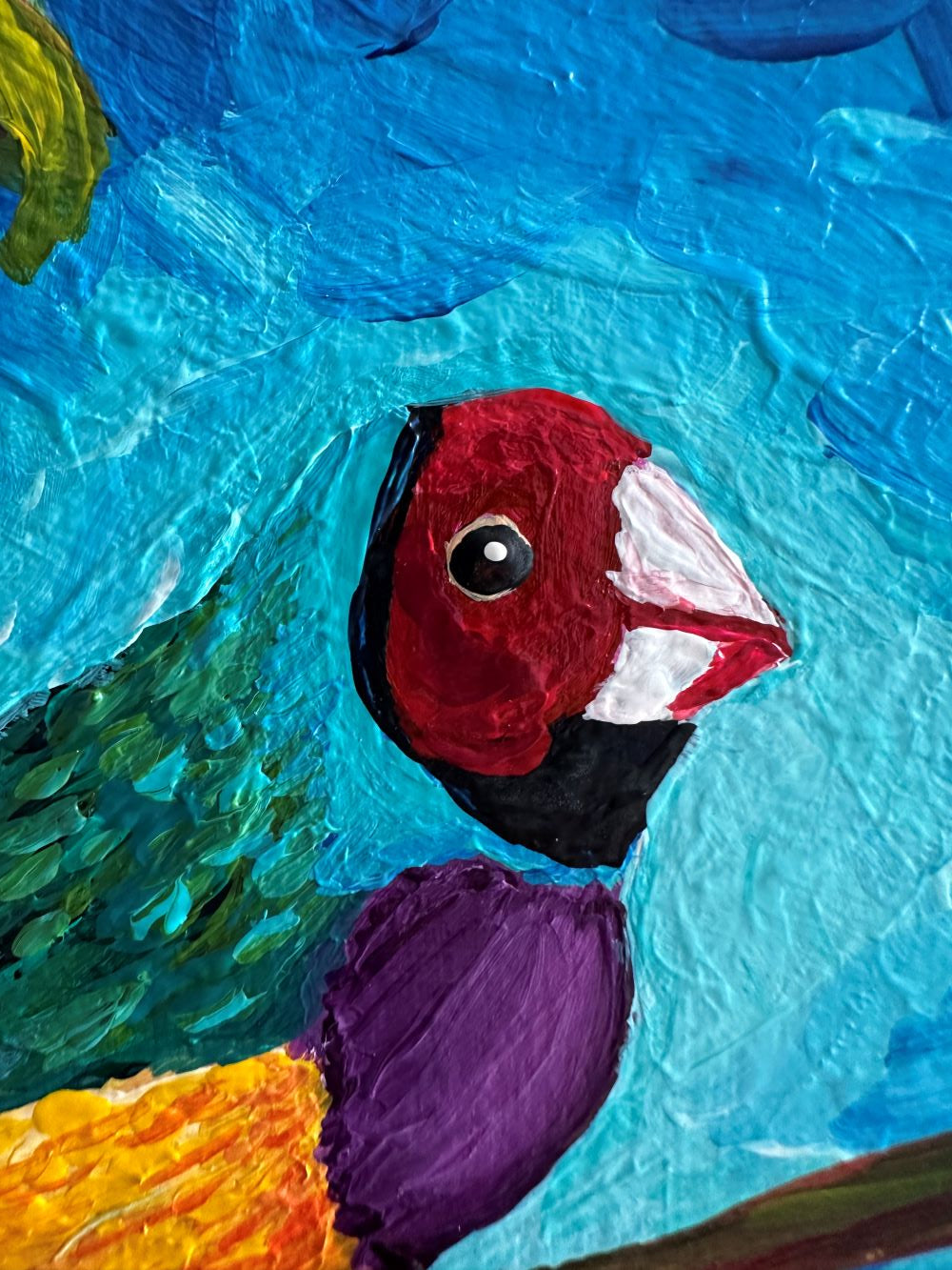 Frank the Finch – Original Acrylic Painting by Cassie Holmes