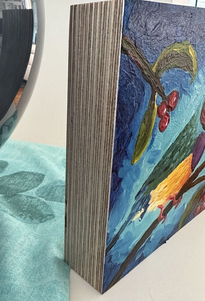 Frank the Finch – Original Acrylic Painting by Cassie Holmes