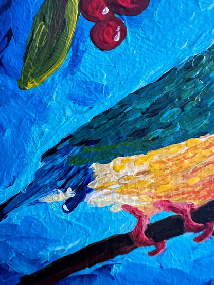 Frank the Finch – Original Acrylic Painting by Cassie Holmes