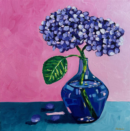 Hydrangea Pompoms – Original Oil Painting by Cassie Holmes
