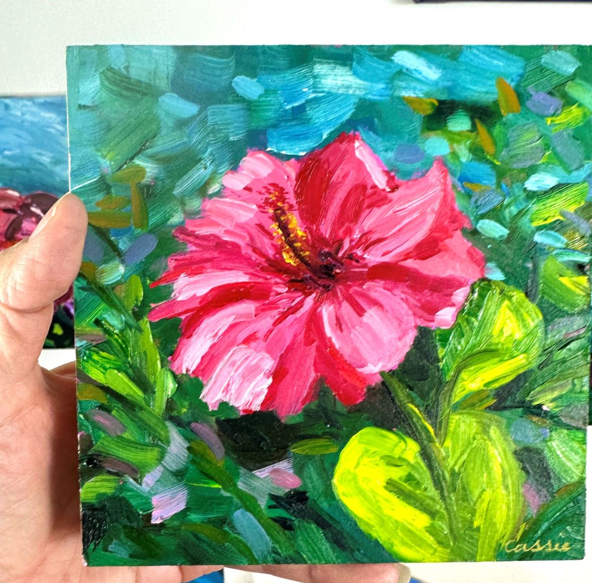Island Hibiscus – Original Oil Painting by Cassie Holmes