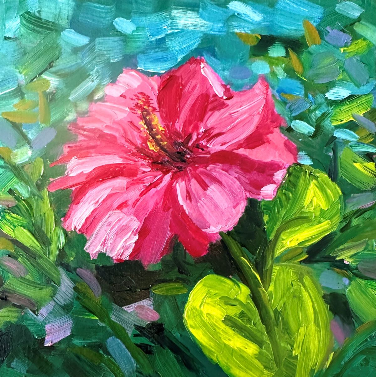 Island Hibiscus – Original Oil Painting by Cassie Holmes