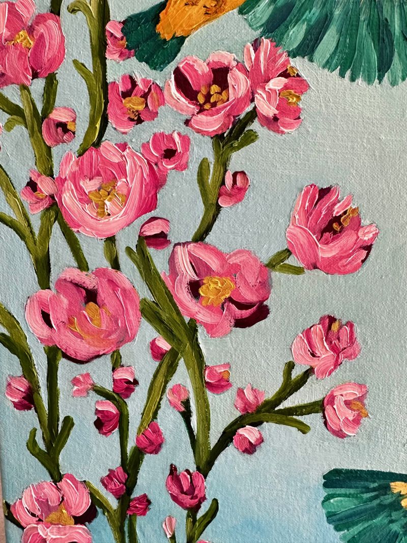 Kingfishers in Flight – Original Oil Painting by Cassie Holmes