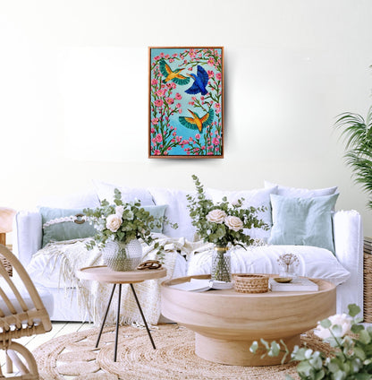 Kingfishers in Flight – Original Oil Painting by Cassie Holmes
