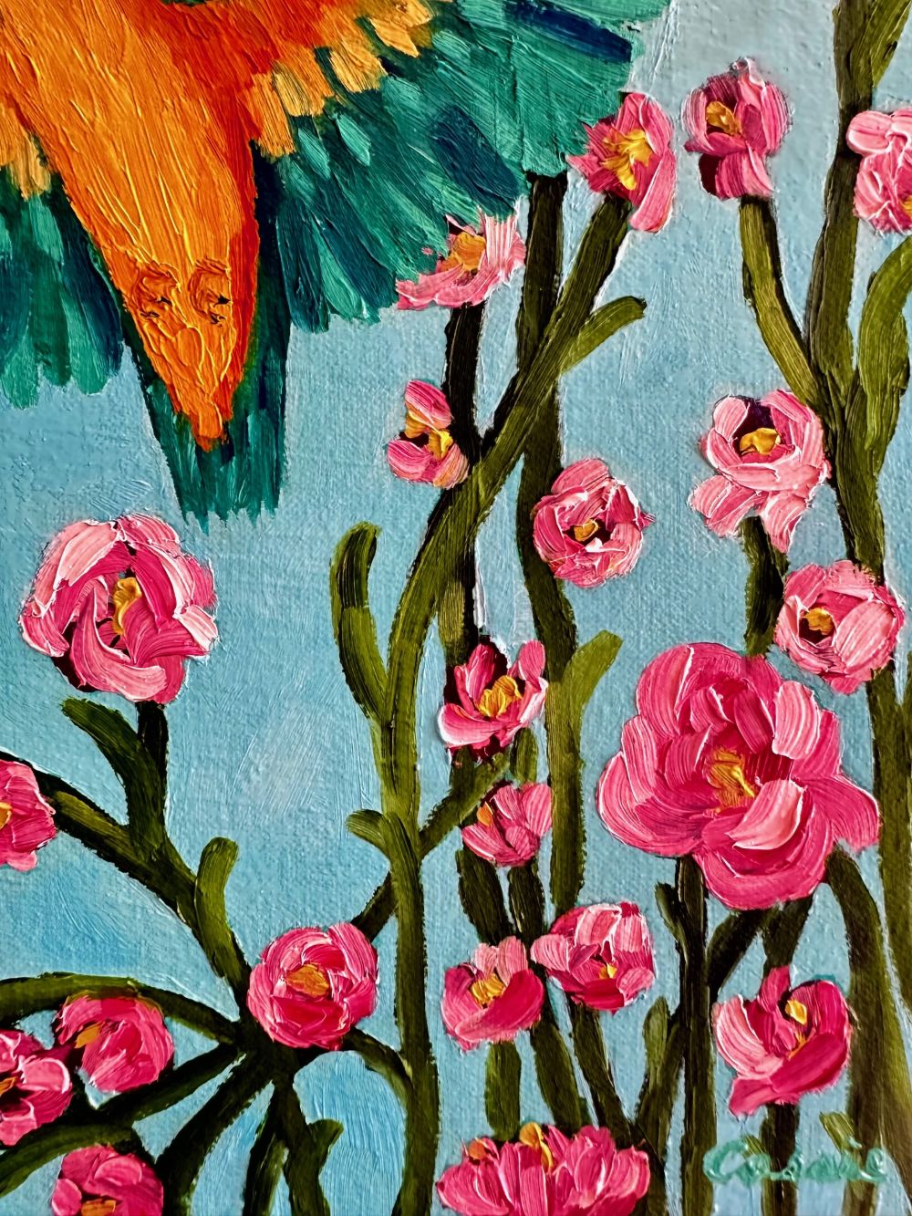 Kingfishers in Flight – Original Oil Painting by Cassie Holmes