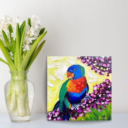 Little Lorikeet – Original Oil Painting by Cassie Holmes