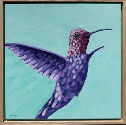 A Moment of Awe – Original Hummingbird Oil Painting by Cassie Holmes