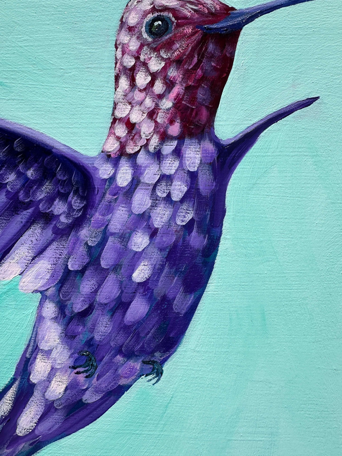 A Moment of Awe – Original Hummingbird Oil Painting by Cassie Holmes
