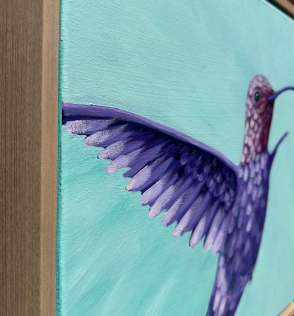 A Moment of Awe – Original Hummingbird Oil Painting by Cassie Holmes