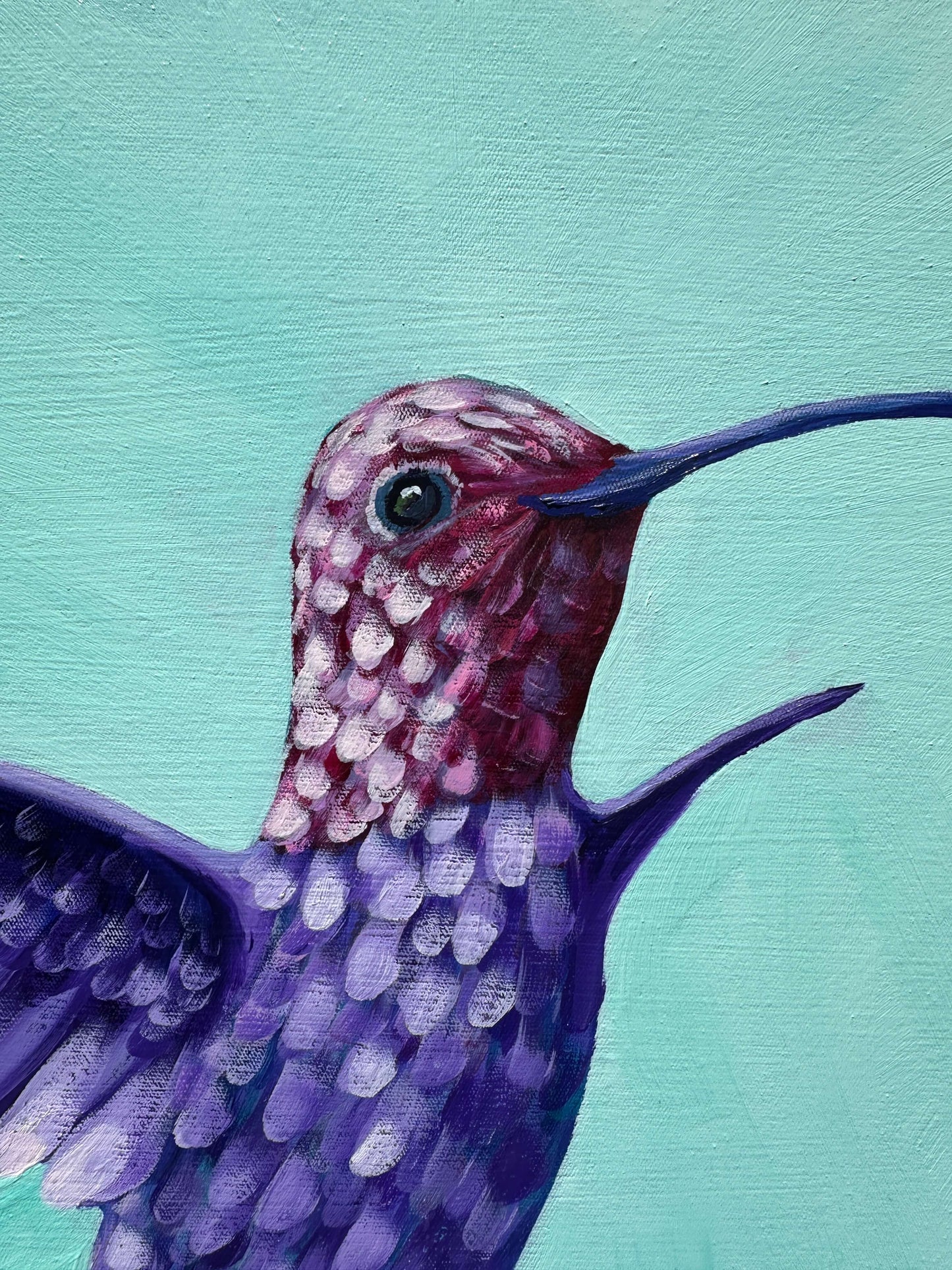 A Moment of Awe – Original Hummingbird Oil Painting by Cassie Holmes