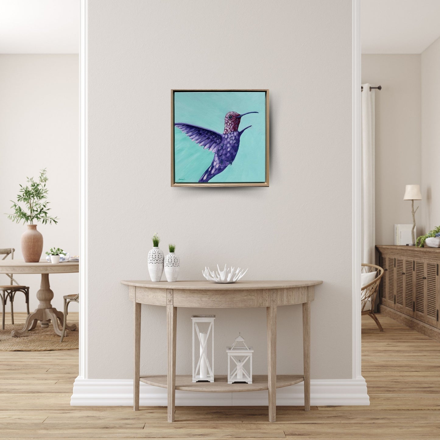A Moment of Awe – Original Hummingbird Oil Painting by Cassie Holmes