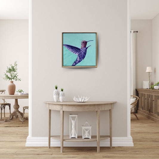 A Moment of Awe – Original Hummingbird Oil Painting by Cassie Holmes