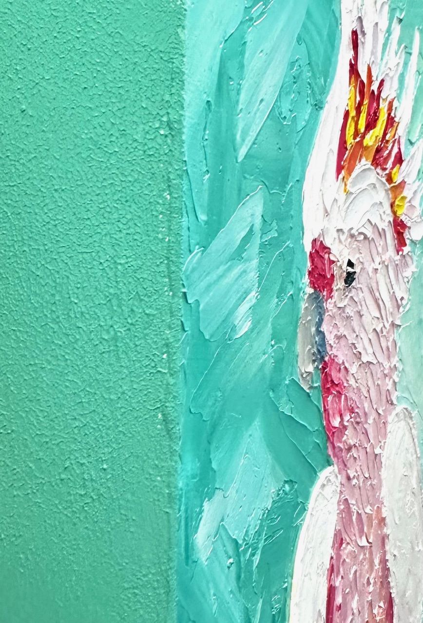 Pink Punk - Original Cockatoo Oil Painting by Cassie Holmes